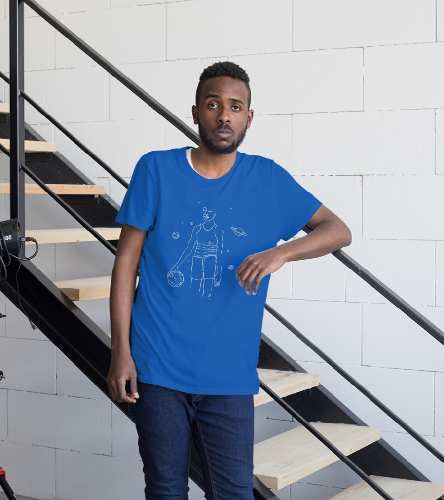 All Star Game 1152888 Planetary Basketball Line T-Shirt