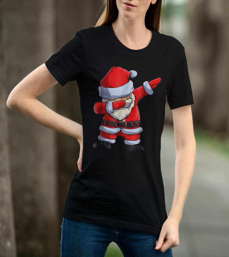 Christmas Dabbing Santa Kids Xmas Tees9 Iconic Festive Dance Motif T-Shirt
