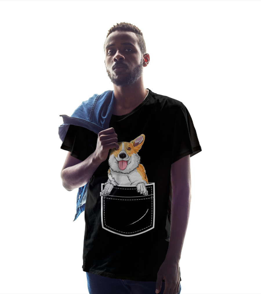 Corgi Puppy In Your Front Pocket For Men T-Shirt