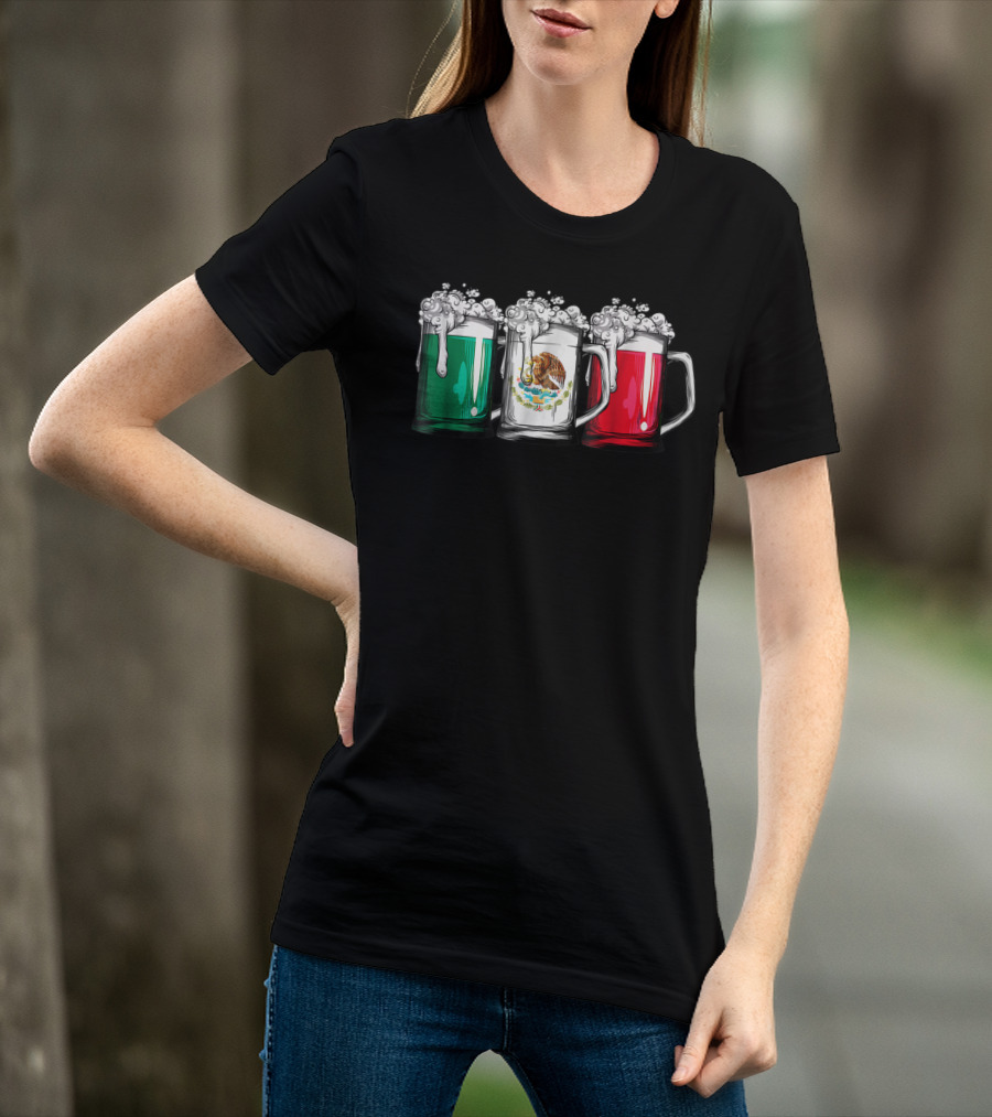 Beer Mug Mexican Flag Cinco De Mayo Celebration Mexico 17 T-Shirt