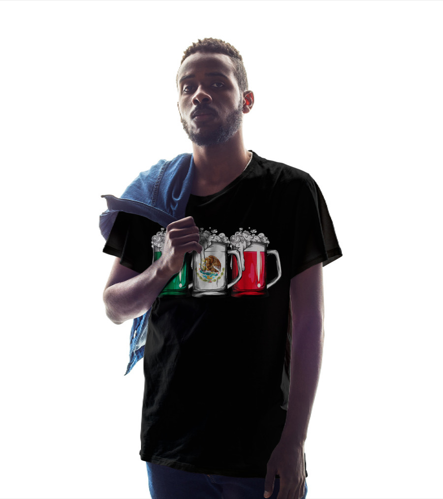 Beer Mug Mexican Flag Cinco De Mayo Celebration Mexico 17 T-Shirt