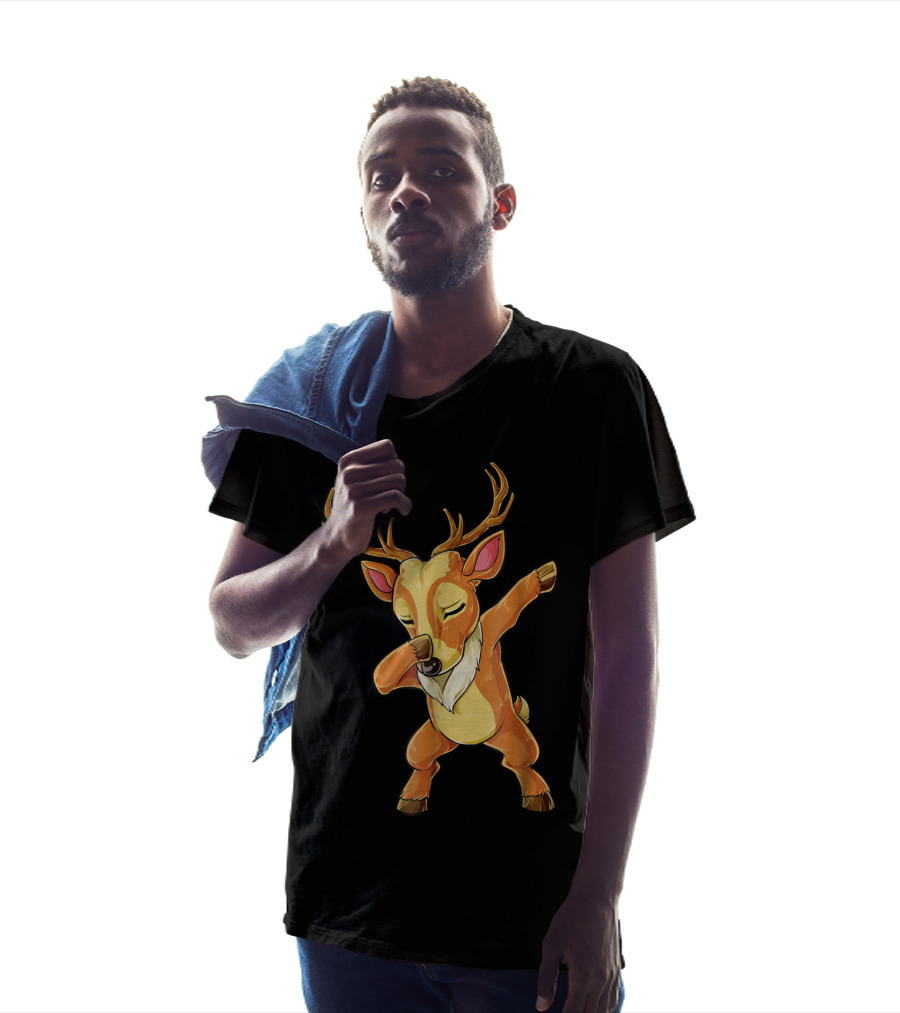 Christmas Reindeer Dabbing Boys Fun T-Shirt