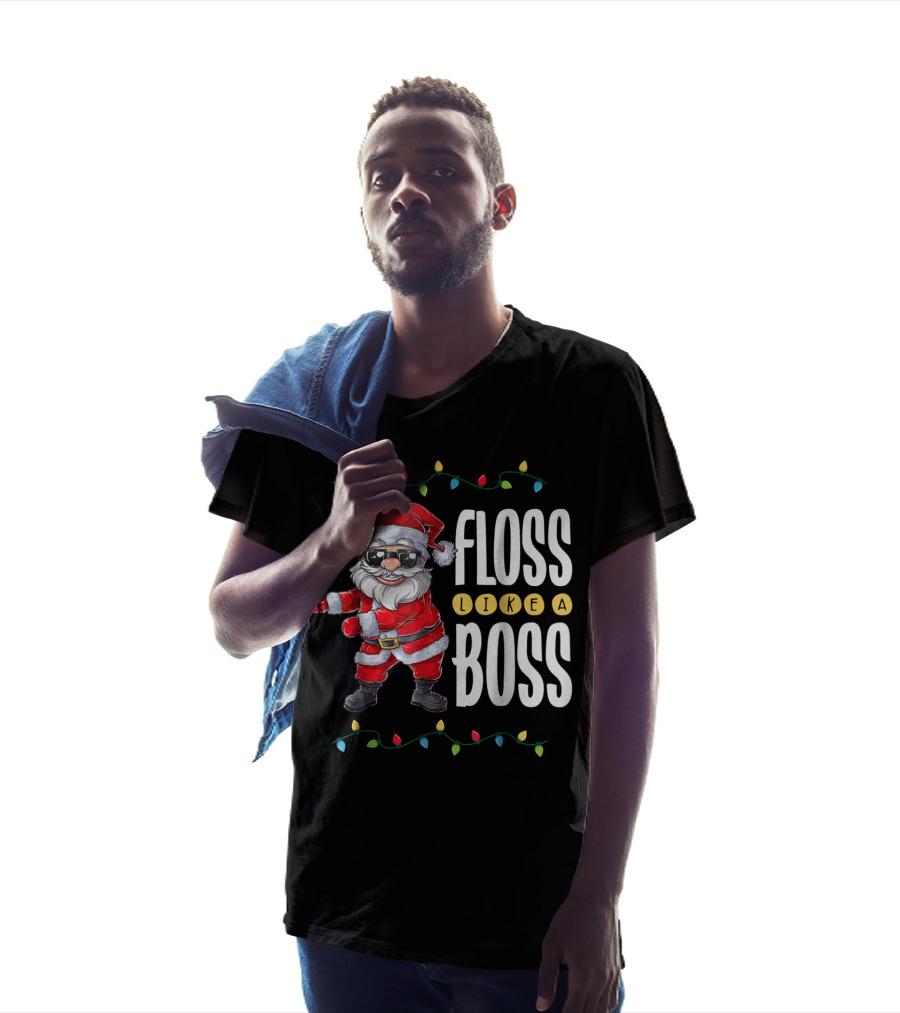 Christmas Santa Floss Like A Boss Flossing 8 Dance Lights T-Shirt