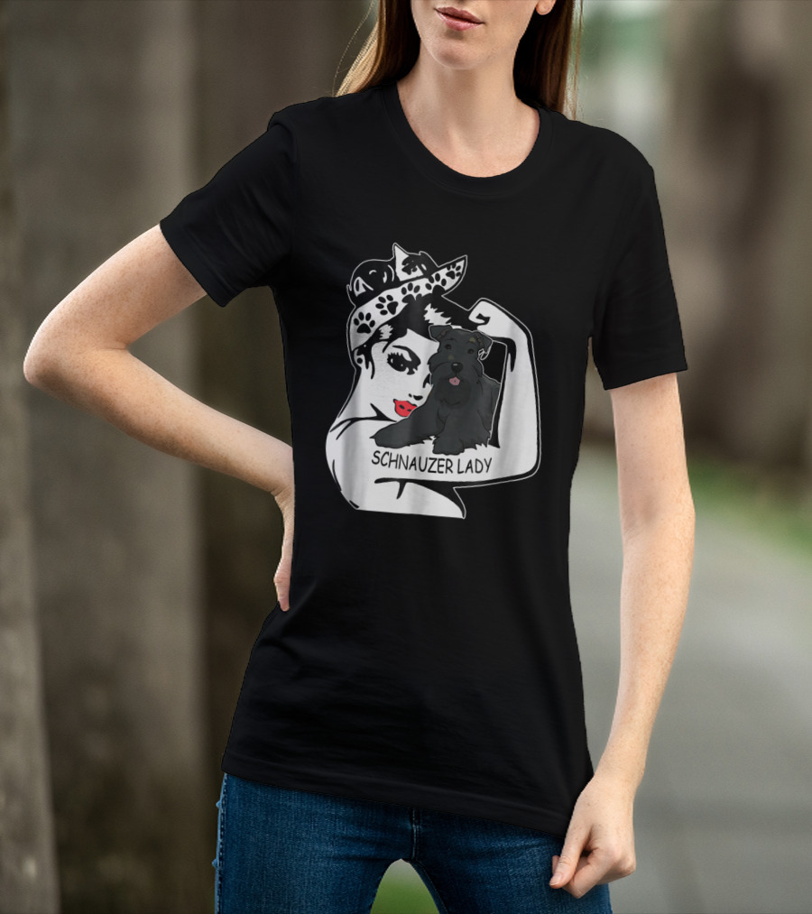 Schnauzer Strong Lady Mom Funny Birthday T-Shirt