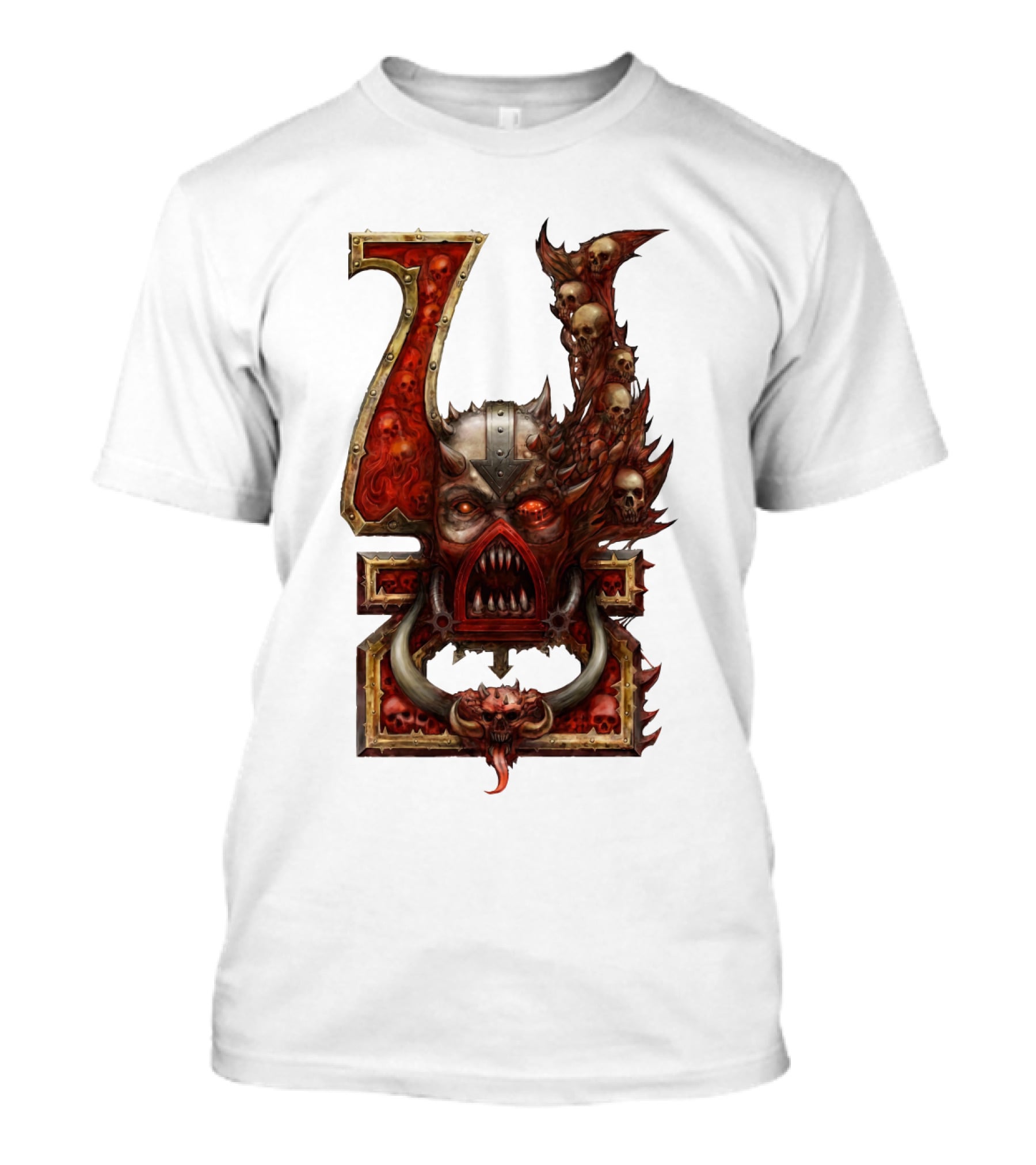 Khorne Chaos Symbol Warhammer 40K Skull Throne T-Shirt