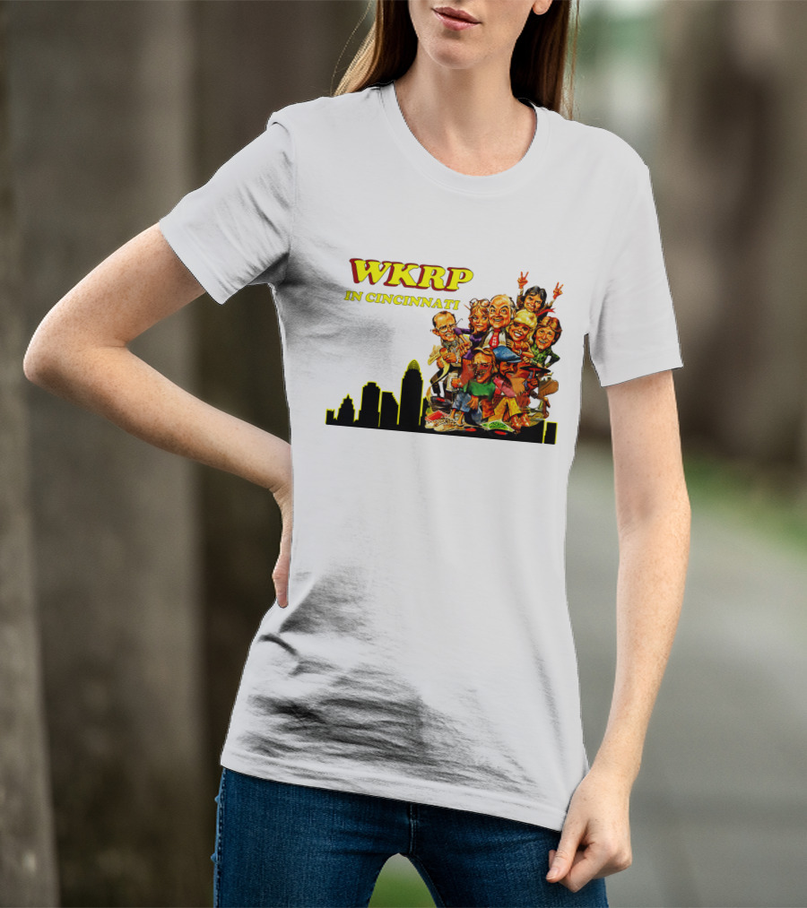 WKRP In Cincinnati Characters And Skyline T-Shirt