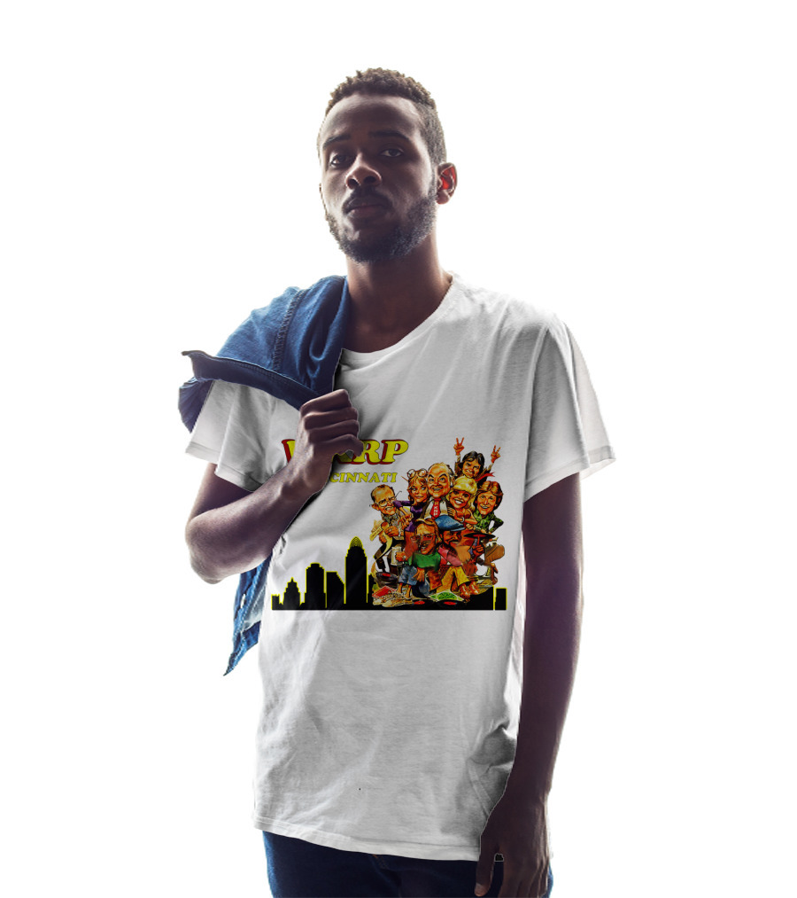 WKRP In Cincinnati Characters And Skyline T-Shirt