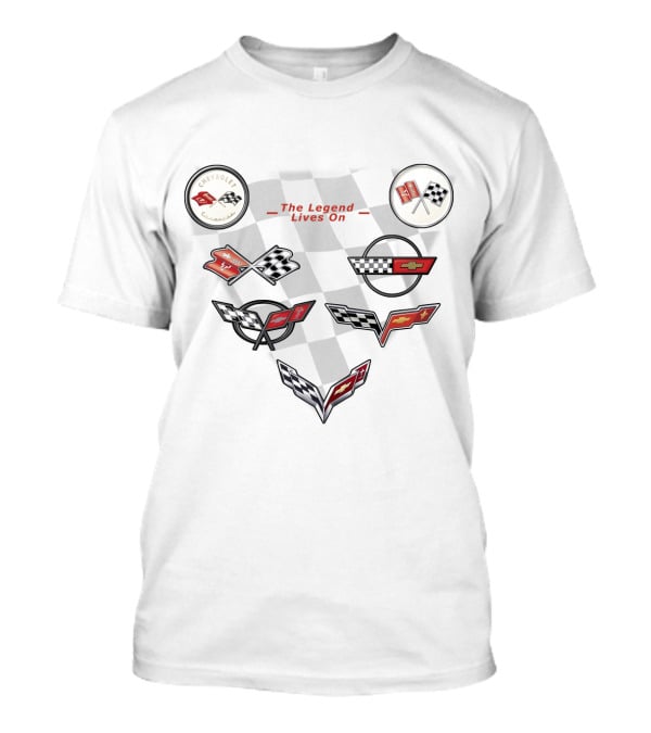 Chevrolet Corvette The Legend Lives On Racing Emblems Collection T-Shirt