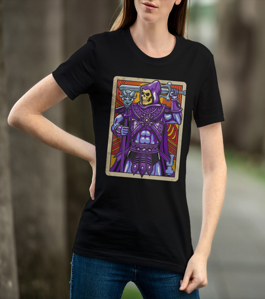 Skeletor Jack Of Clubs Card Retro T-Shirt