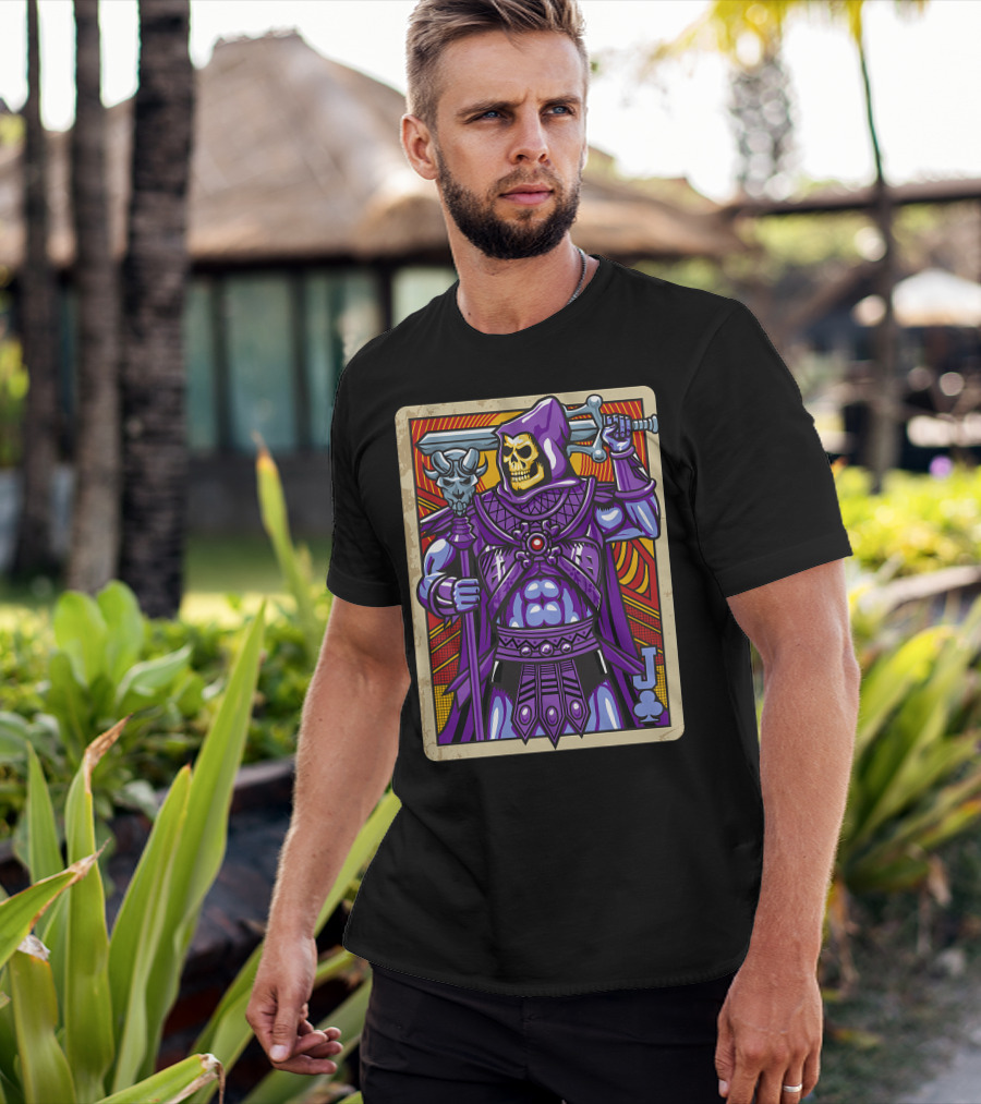Skeletor Jack Of Clubs Card Retro T-Shirt