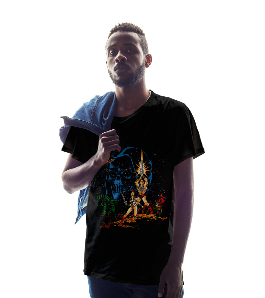 Masters Of The Universe He-Man Castle Grayskull Skeletor Teela Battle Scene T-Shirt