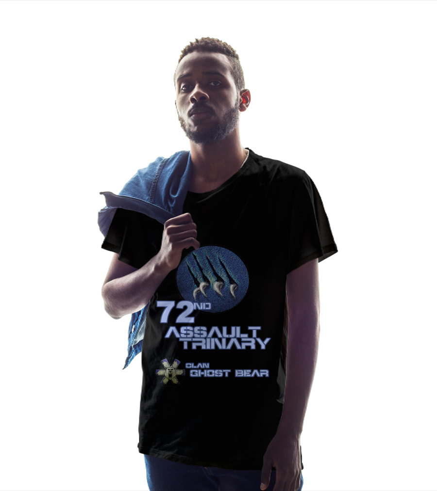 72nd Assault Trinary Clan Ghost Bear Logo With Three Claw Marks T-Shirt