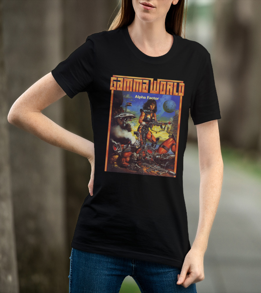 Gamma World Alpha Factor Futuristic Battle Planet Adventure T-Shirt