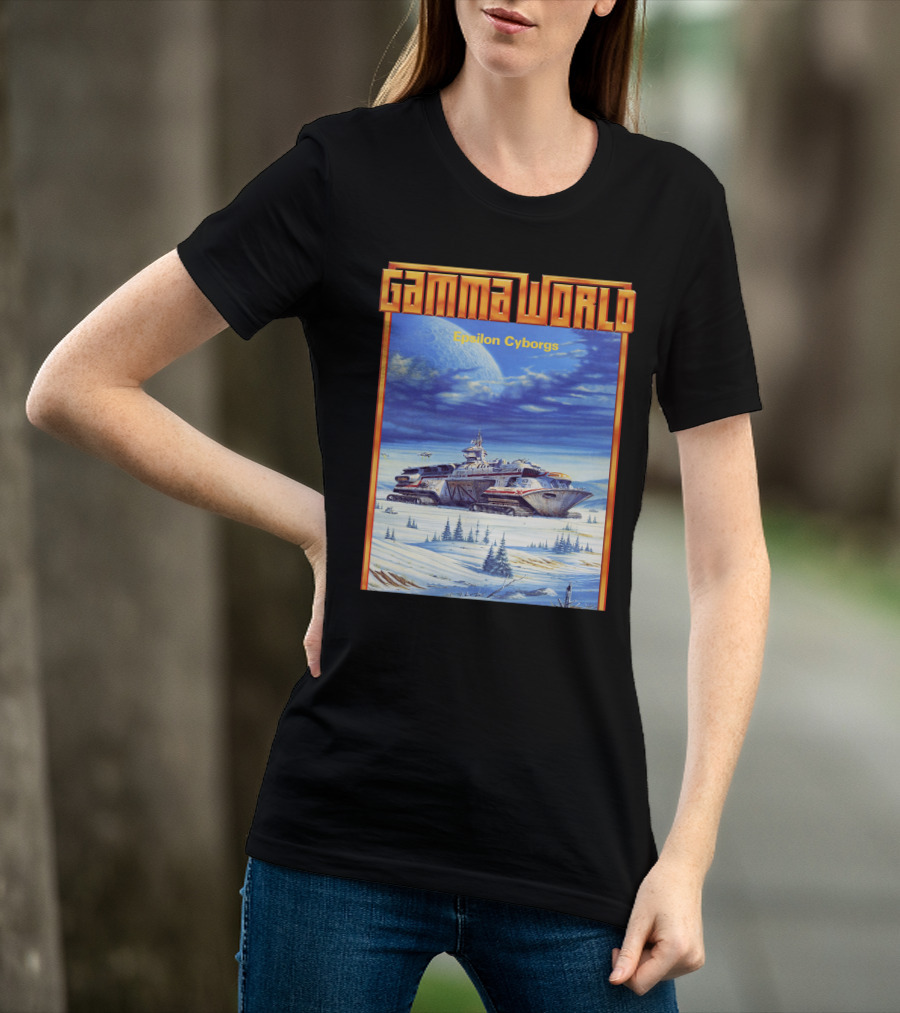 Gamma World Epsilon Cyborgs Snowy Landscape Spaceship Adventure T-Shirt