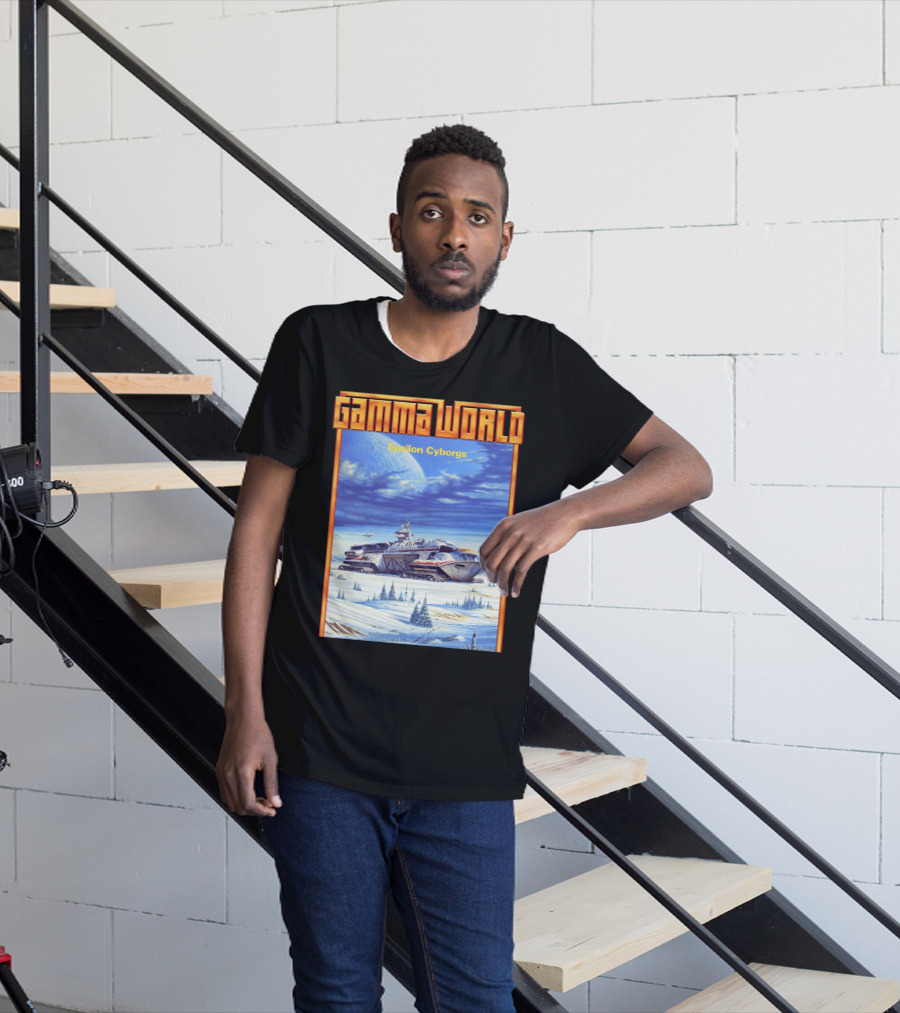 Gamma World Epsilon Cyborgs Snowy Landscape Spaceship Adventure T-Shirt
