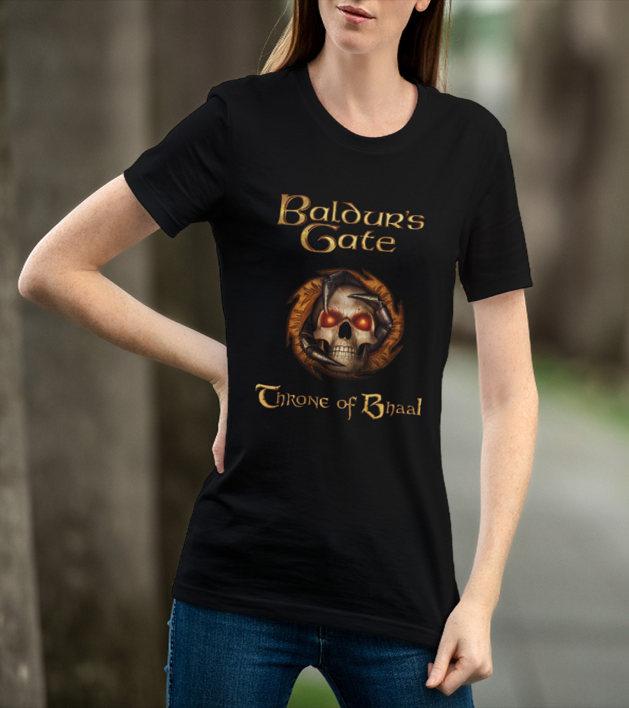 Baldur's Gate Throne Of Bhaal Skull And Flames T-Shirt