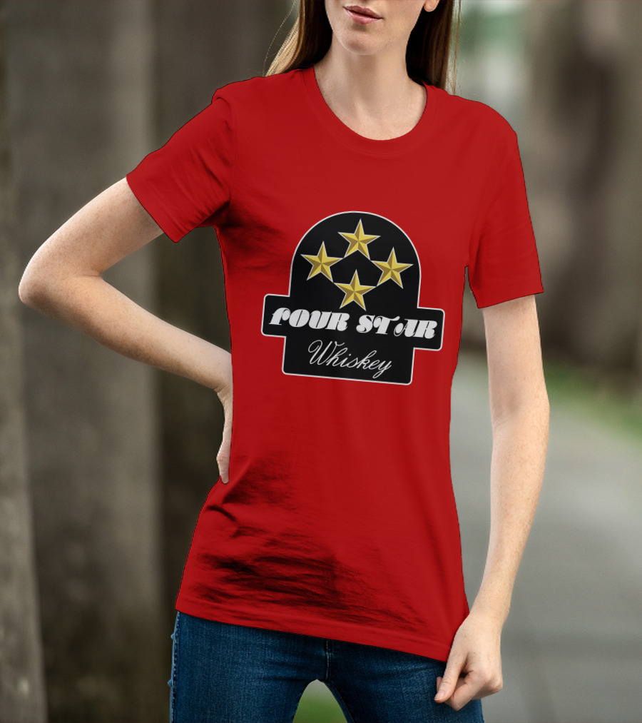 Stroker Ace Four Star Whiskey Gold Stars Emblem T-Shirt