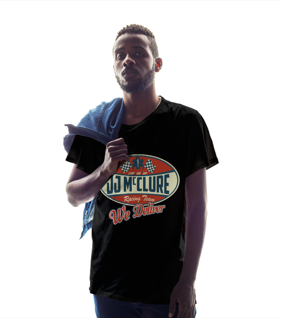 JJ McClure Racing Team Land Sea Air We Deliver The Cannonball Run T-Shirt