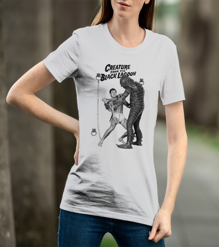 Creature From The Black Lagoon Chain Wrestling Scene T-Shirt