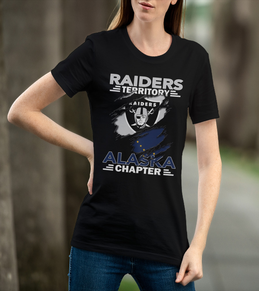 Raiders Territory Alaska Chapter Raiders Logo With Alaska Flag T-Shirt