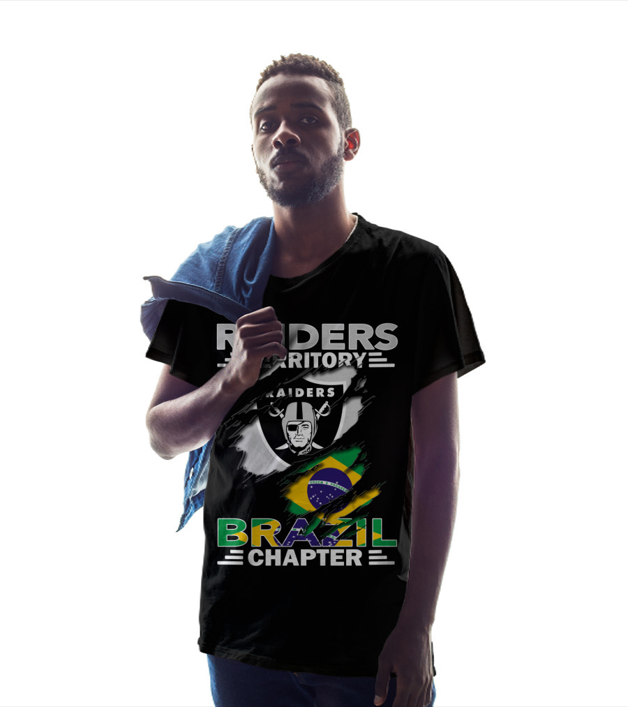 Raiders Territory Brazil Chapter Flag And Shield Mashup T-Shirt