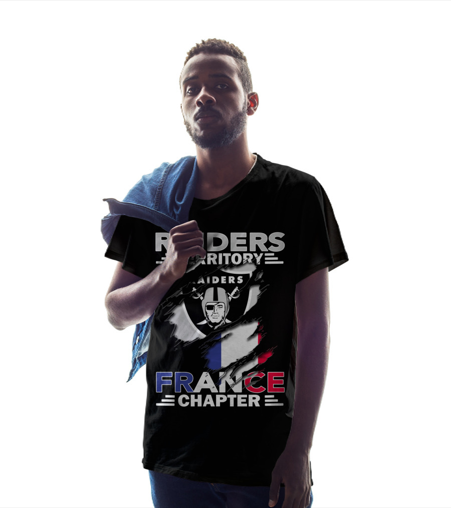 Raiders Territory France Chapter Flag And Shield T-Shirt