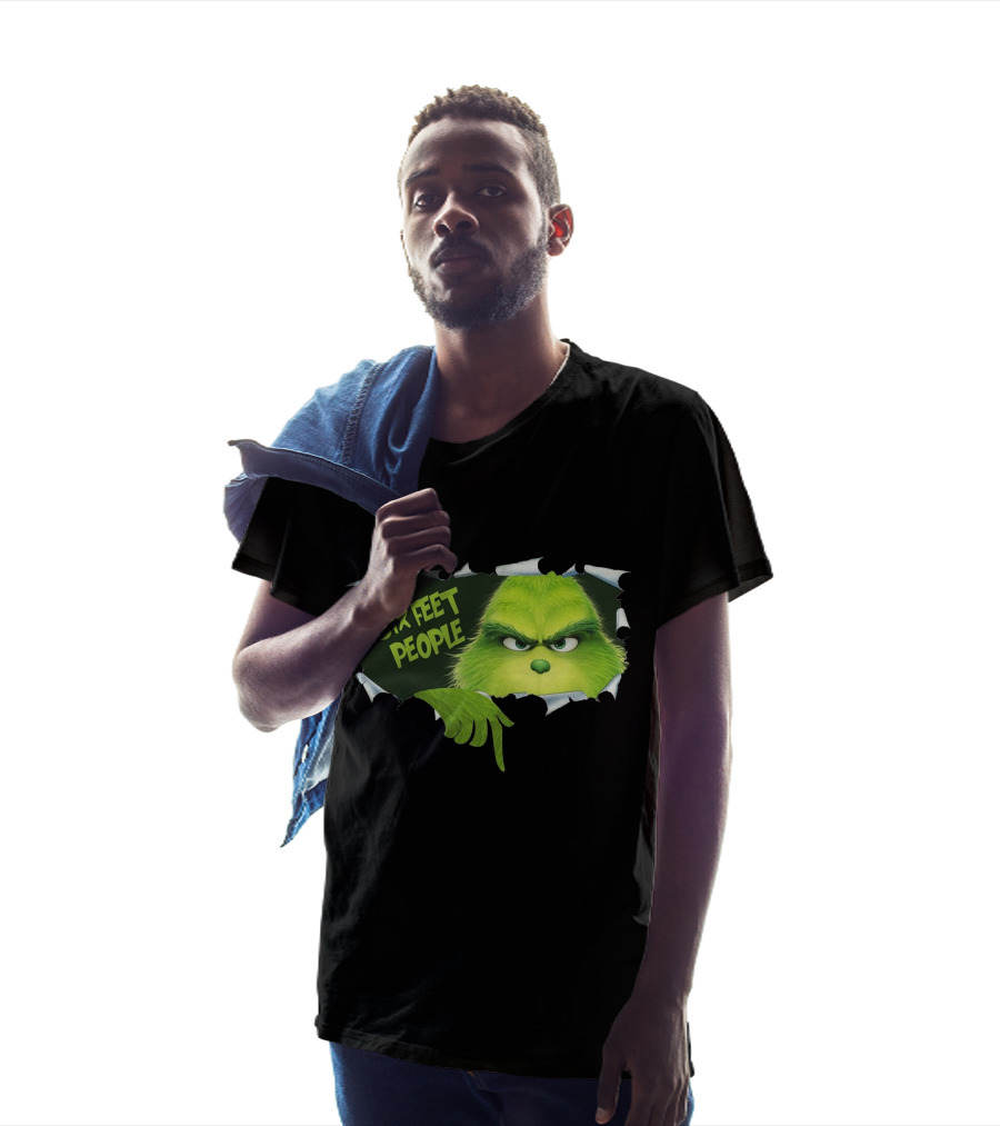Six Feet People Grinch Social Distancing Humor T-Shirt