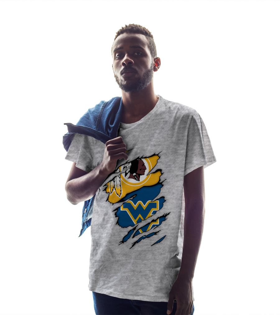 Washington Redskins West Virginia Mountaineers Logo Crossover T-Shirt