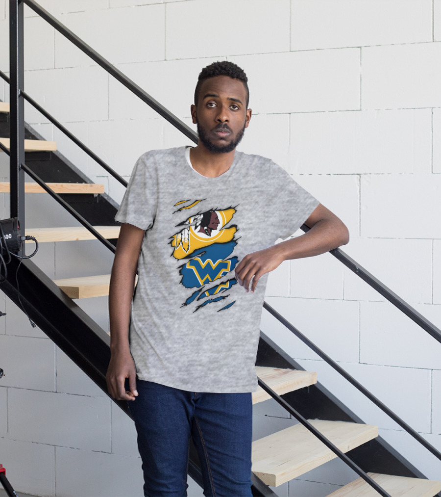 Washington Redskins West Virginia Mountaineers Logo Crossover T-Shirt