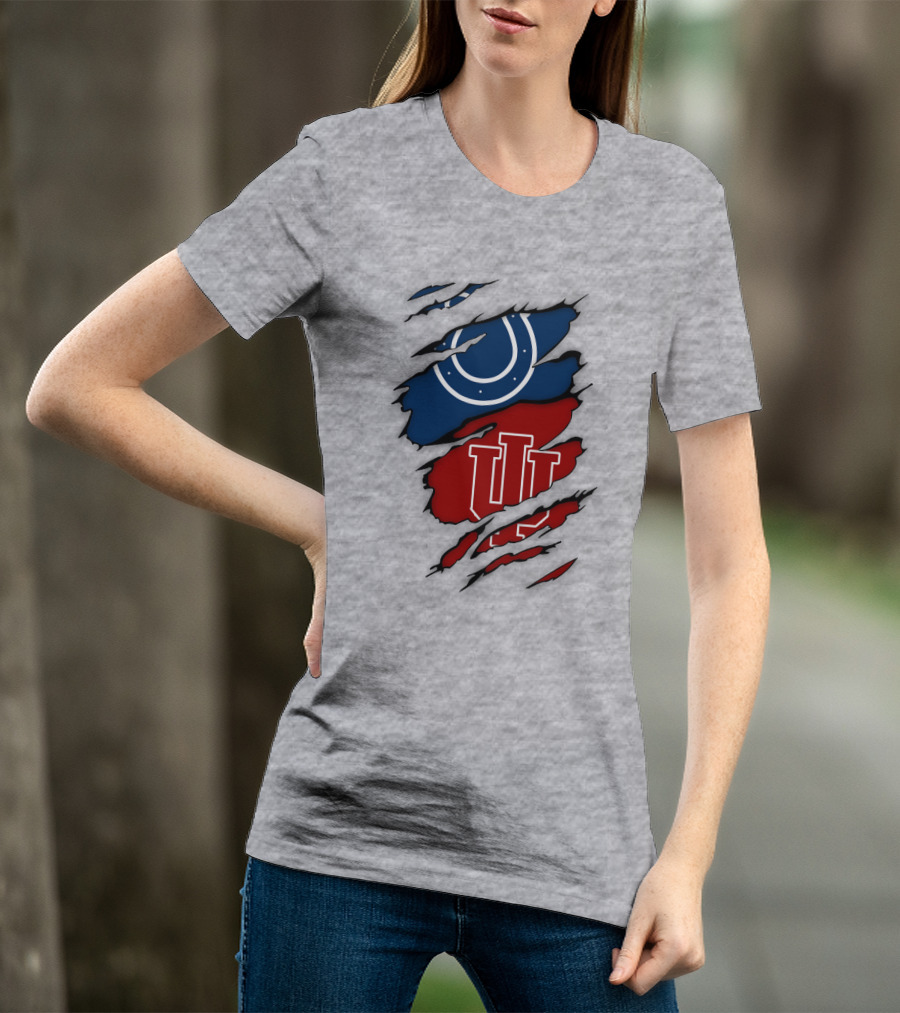 Indiana Indianapolis Colts Iu Hoosiers Logo Fusion T-Shirt
