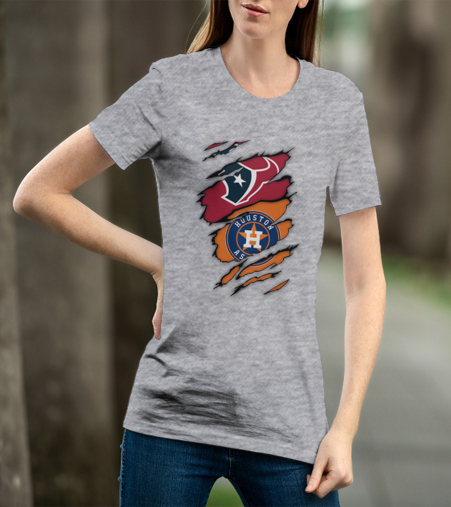 Houston Astros Houston Texans Logo Combination T-Shirt
