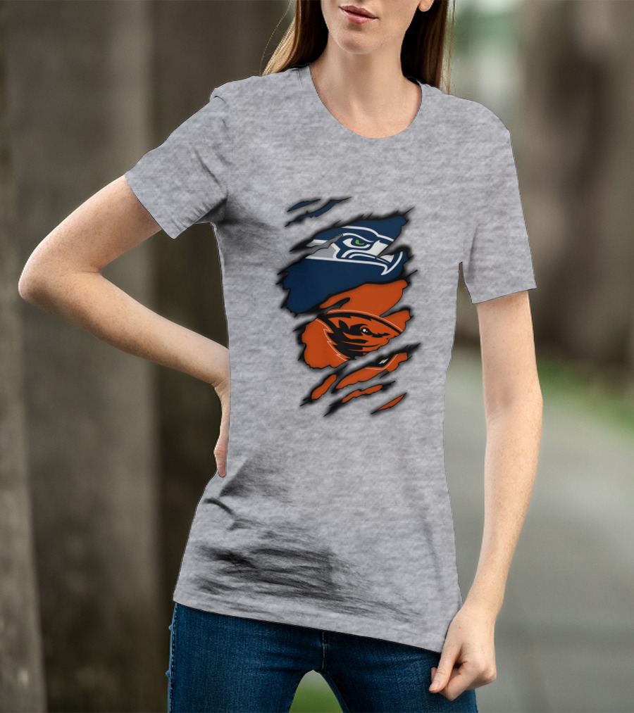 Seattle Seahawks Oregon State Beavers Claw T-Shirt