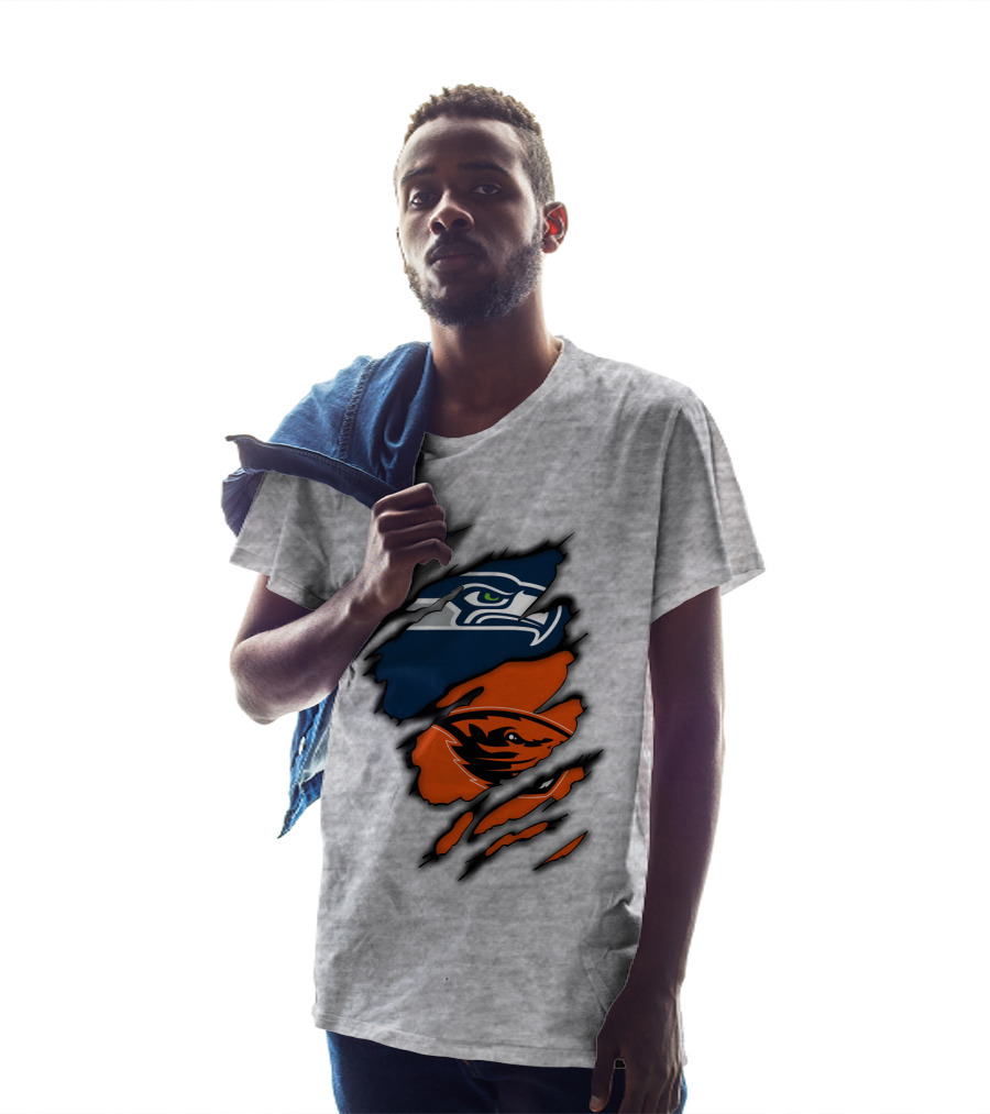 Seattle Seahawks Oregon State Beavers Claw T-Shirt