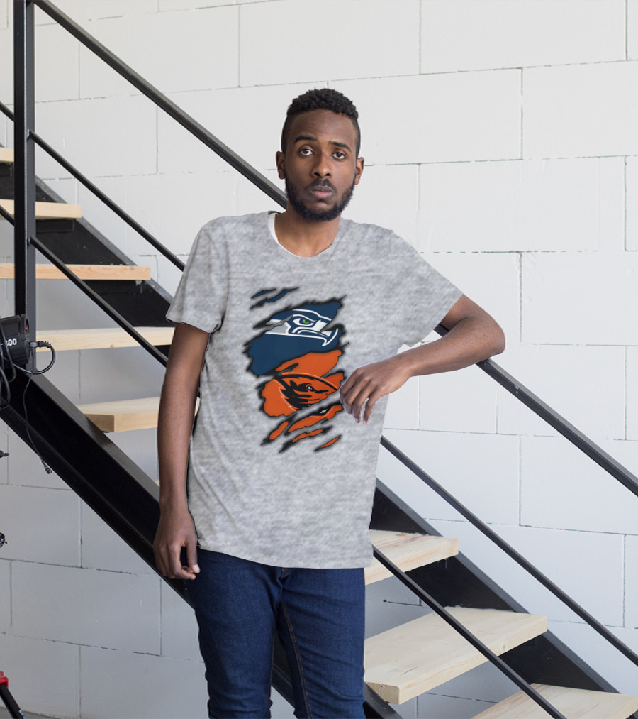 Seattle Seahawks Oregon State Beavers Claw T-Shirt