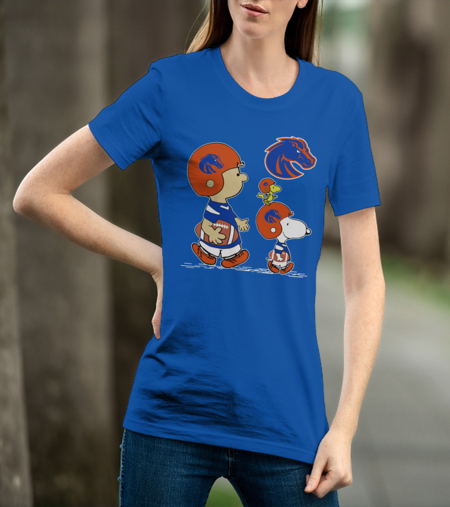 Boise State Broncos Football Characters With Helmets And Mascot T-Shirt