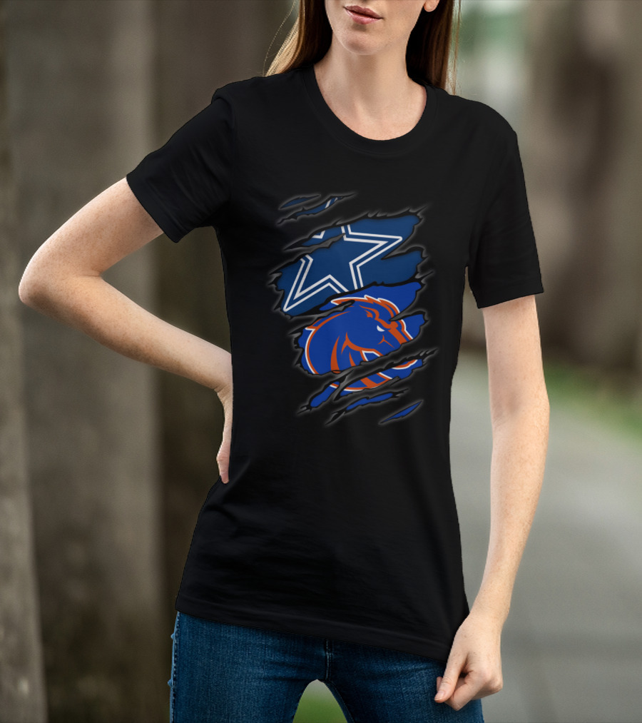 Dallas Cowboys Boise State Broncos Star Horse T-Shirt
