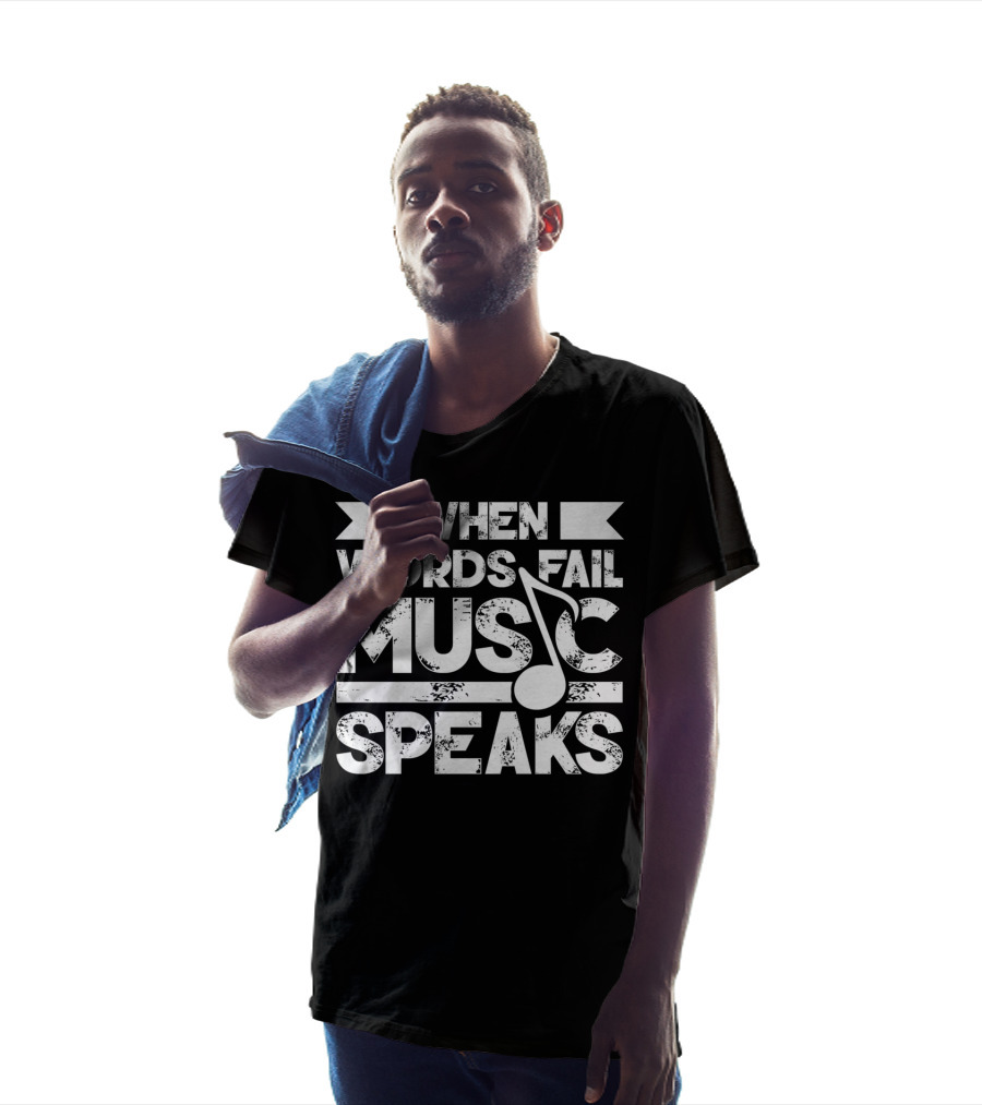 When Words Fail Music Speaks Musician Music Note T-Shirt