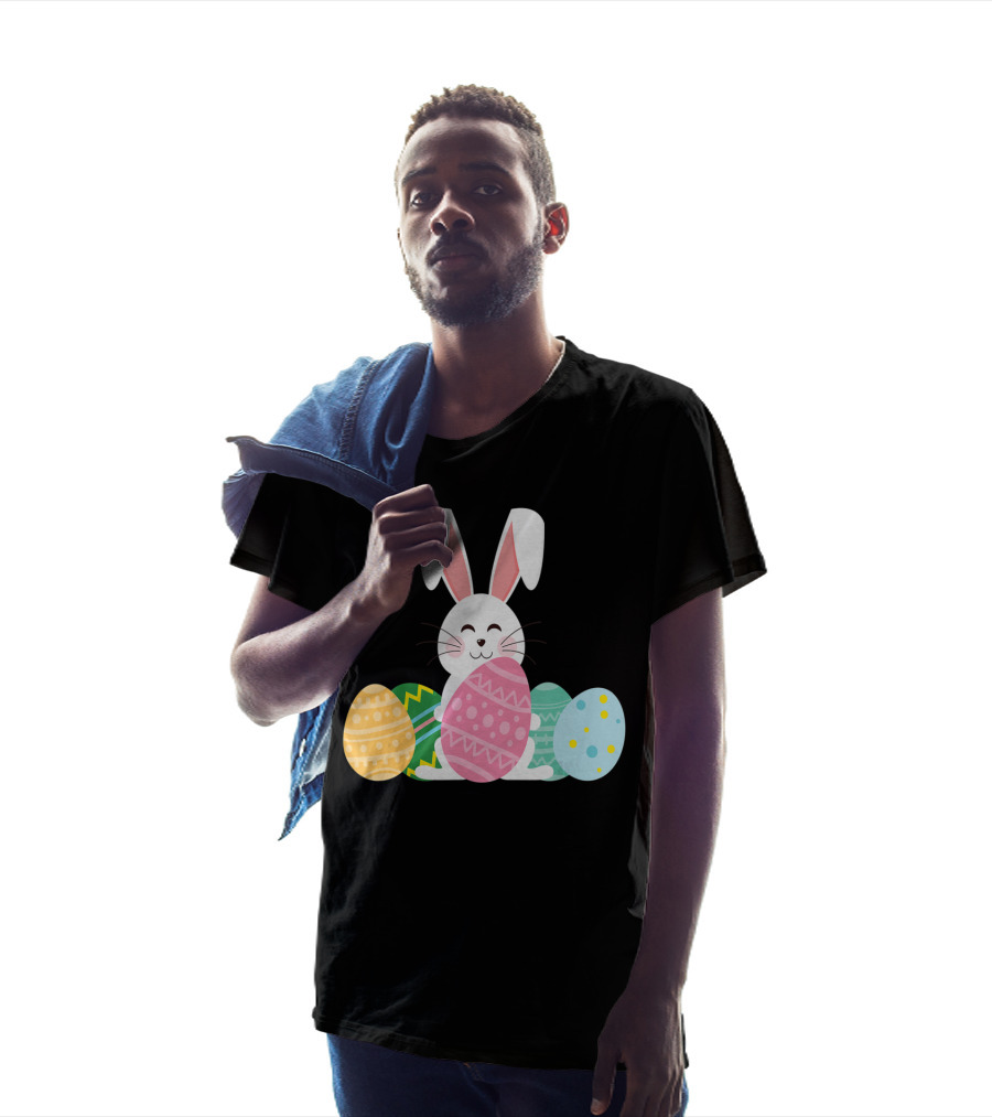 Cute Easter Bunny Egg Hunt Festive Colorful Eggs T-Shirt
