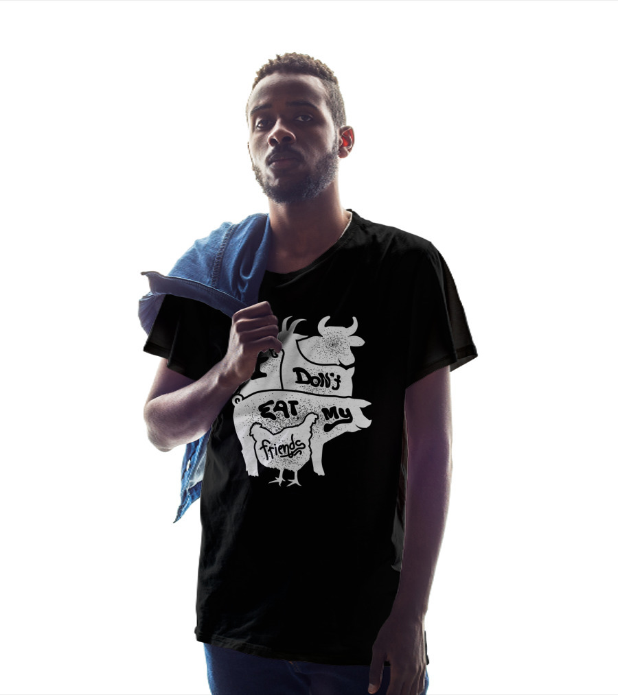 I Don't Eat My Friends Vegan Cow Pig Goat Chicken T-Shirt