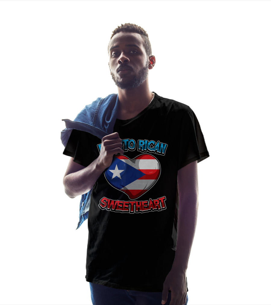 Puerto Rican Sweetheart Heart-Shaped Flag T-Shirt