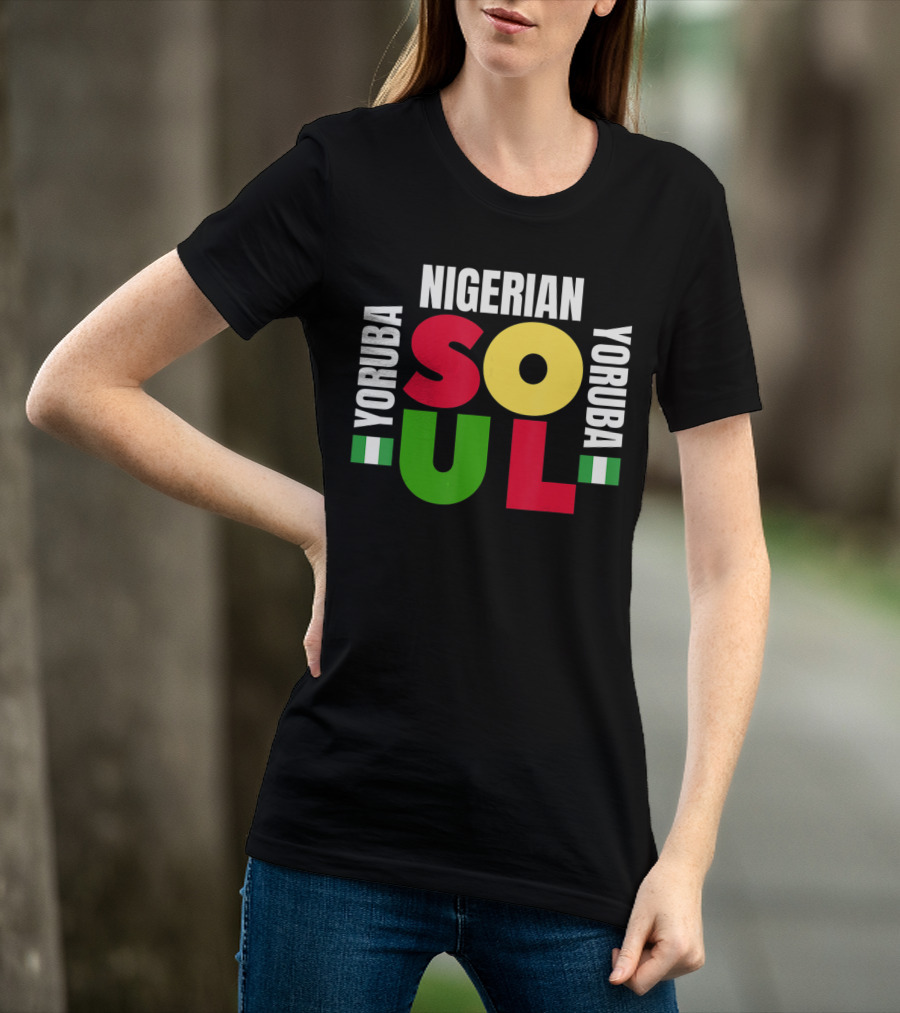 Nigerian Yoruba Soul Ancestry Celebration With Flags T-Shirt
