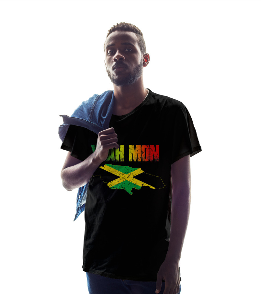 Yeah Mon Jamaican Map Flag Colors T-Shirt