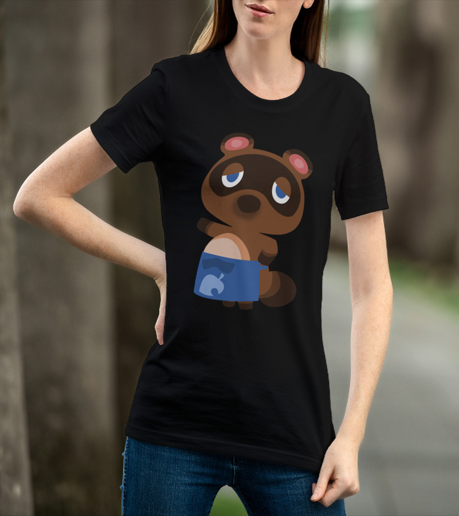 Tom Nook Animal Crossing Character Blue Apron T-Shirt
