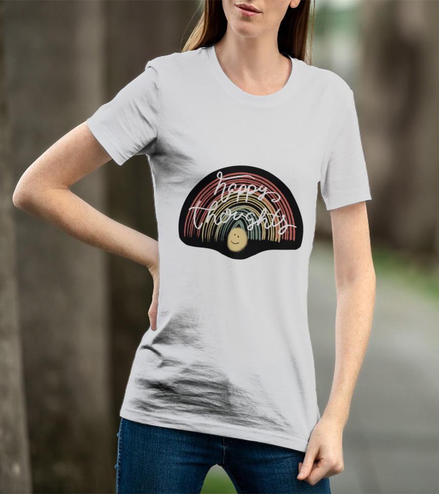 Happy Thoughts Rainbow Smiley Face T-Shirt