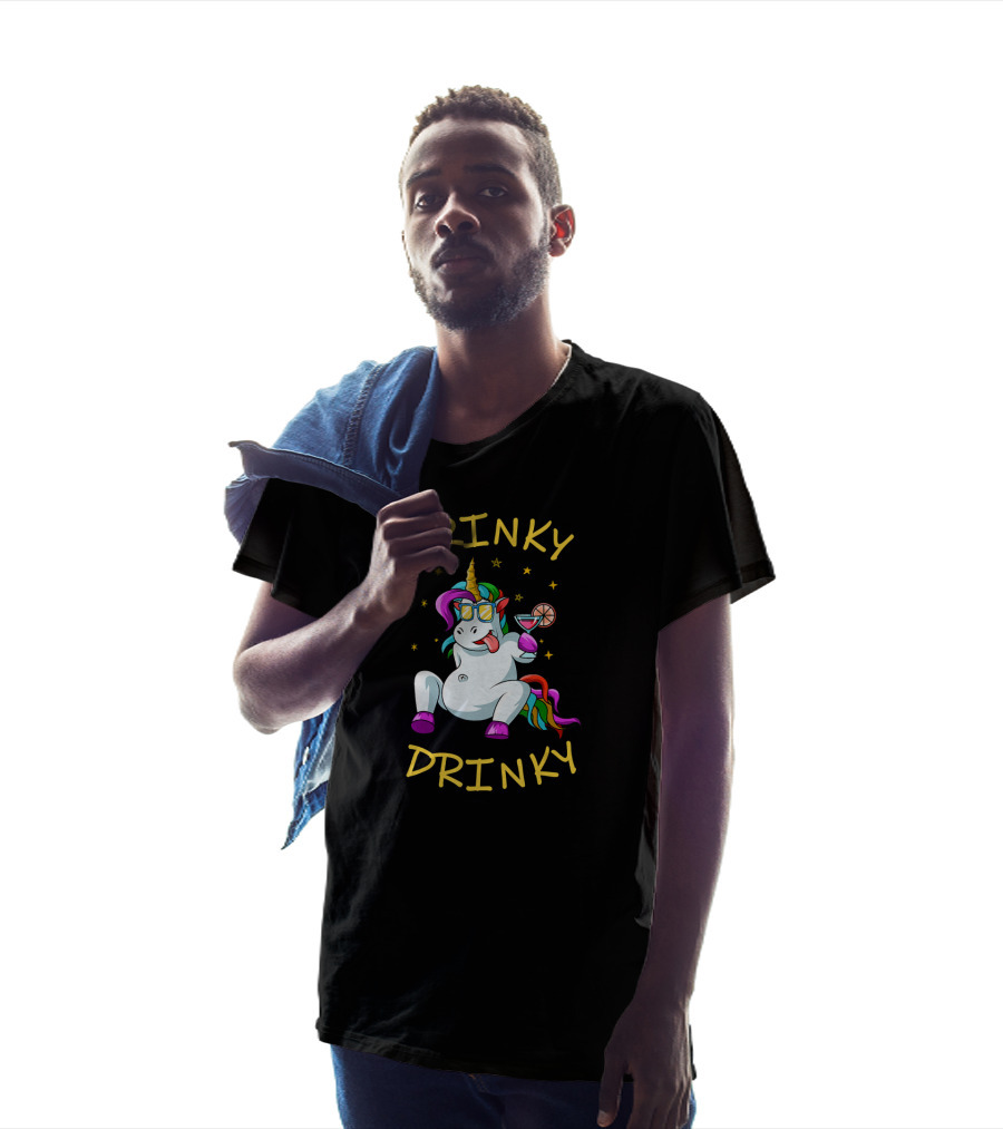 Drinky Drinky Drinking Unicorn With Cocktail And Sunglasses T-Shirt