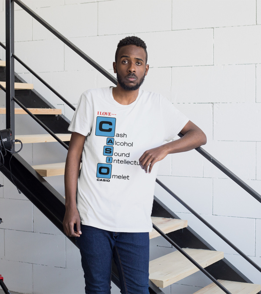 I Love Cash Alcohol Sound Intellectuals Omelet Casio T-Shirt