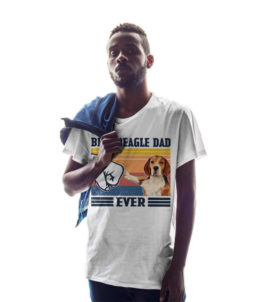 Best Beagle Dad Ever Vintage Fist Bump T-Shirt
