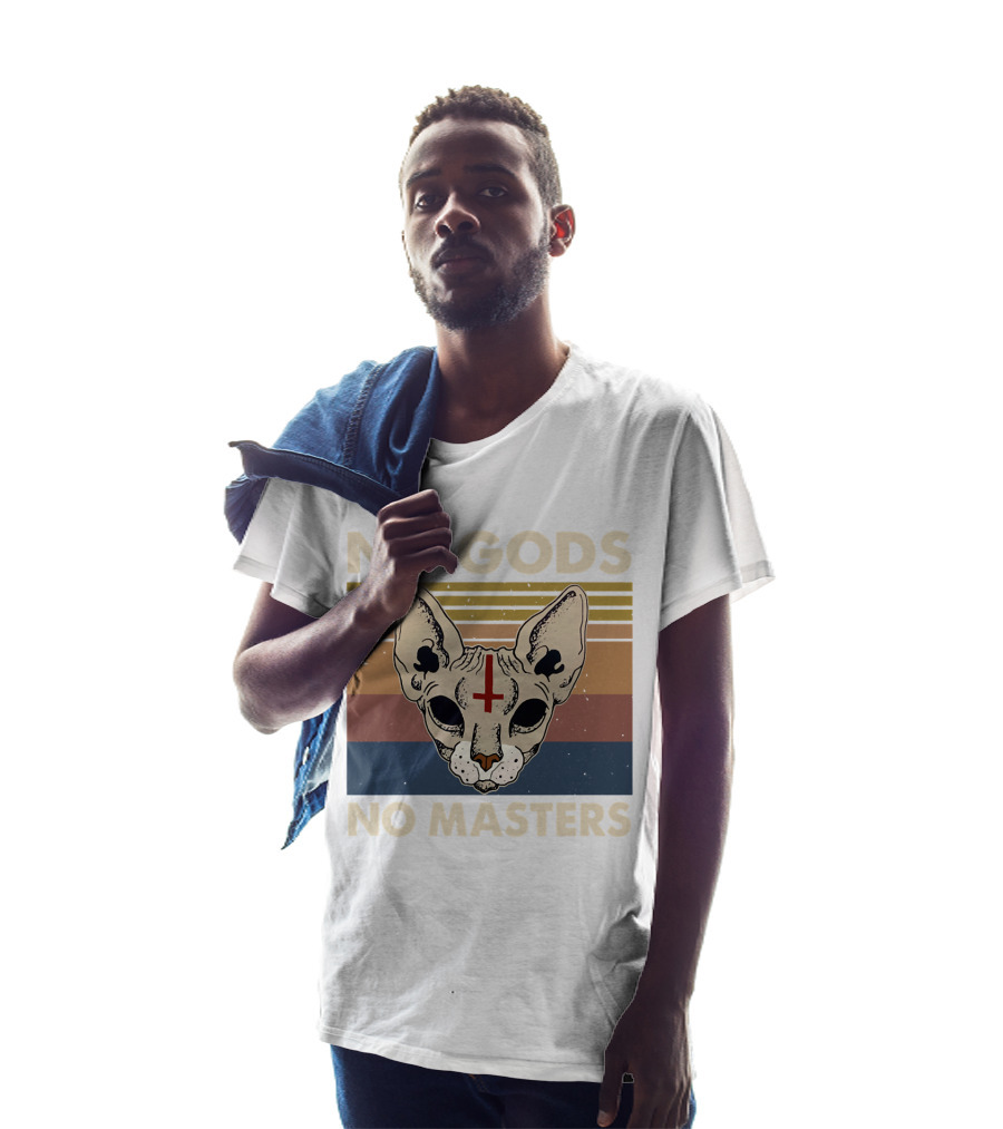 No Gods No Masters Sphynx Cat Retro T-Shirt
