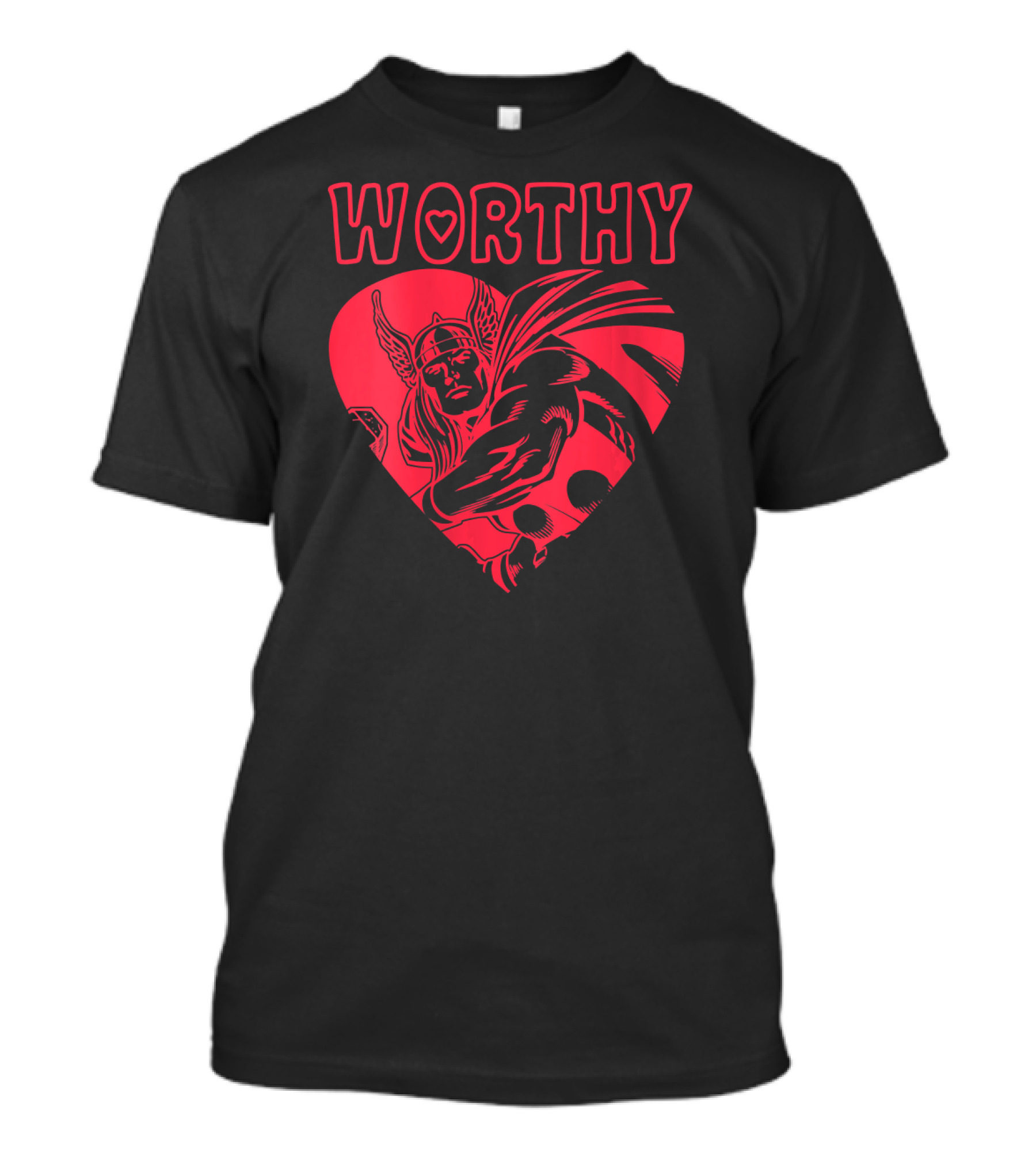 Marvel Valentine's Day Thor Avengers Worthy Heart T-Shirt
