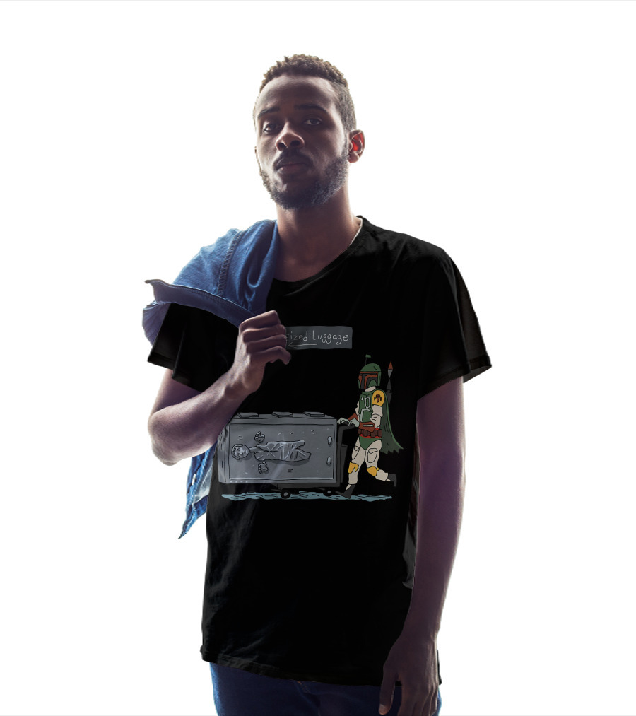 Star Wars Boba Fett Pushing Han Solo Carbonite Oversized Luggage T-Shirt